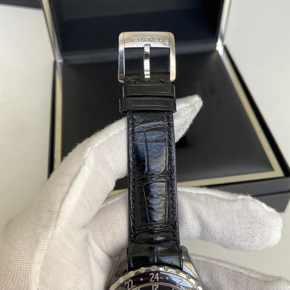 Chanel J12 GMT Automatic Watch with Alligator Strap - Picture 4 of 10